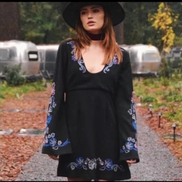 Free People Holiday Folk Embroidered Mini Dress - Picture 11 of 11